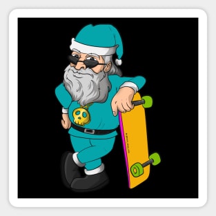 Cool Blue Santa Claus Christmas Magnet